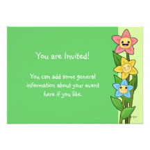 Happy Flowers Custom Invites