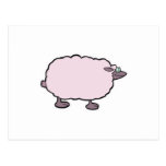 happy fluffy sheep post card