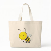 Happy Flying Baby Bee Insect Canvas Bags