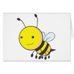 Happy Flying Baby Bee Insect Greeting Card