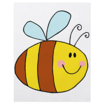 happy flying honeybee honey bee cartoon flyer design