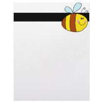happy flying honeybee honey bee cartoon letterhead design