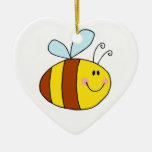 happy flying honeybee honey bee cartoon christmas ornaments