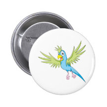 Happy Flying Parrot Buttons