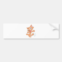 Happy Fox Cartoon Bumper Sticker