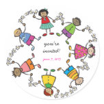 Happy Friends Around the World Cartoon Kid Sticker