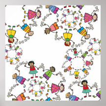 Happy Friends Around the World Fun Custom Poster