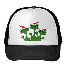 Happy Frogs Christmas Cartoon Trucker Hat