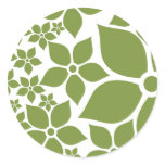 Happy Garden, Green & White, small sticker
