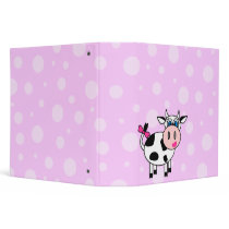Happy Girl Cow Cartoon Bubble School Photo Binder