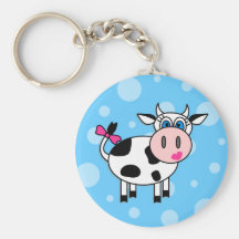Happy Girl Cow Key Chain