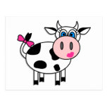 Happy Girl Cow Post Card