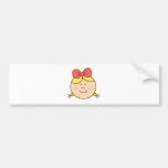 happy girl portrait cartoon bumper stickers