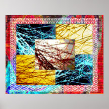 Happy Glory Border Pattern -  Gold n Silver Strand Print