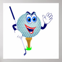 Happy Golf Ball T-shirts and Gifts Posters