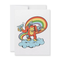 happy gorilla cartoon character vector custom invitations