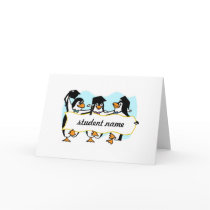 Happy Graduating Dancing Penguins w/Banner Cards