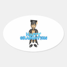 Happy Graduation Oval Sticker