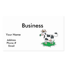 happy grazing cow business card template