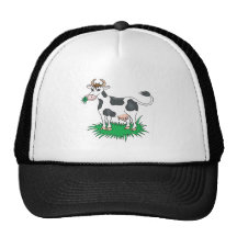 happy grazing cow mesh hat