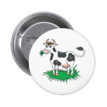 happy grazing cow pinback buttons