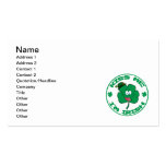 Happy-Green-Clover KISS ME I'M IRISH cartoon Business Card Template