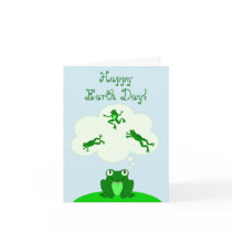 Happy Green Earth Day with Leap-Dreaming Frog! Greeting Card