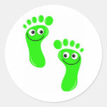Happy Green Feet Sticker