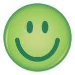 Happy green smiley face stickers