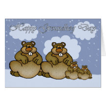 Happy Groundhog Day, Groundhog family Greeting Card