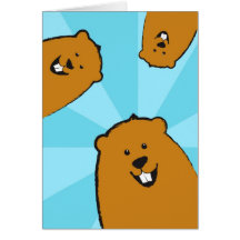 Happy Groundhog Day Illustrated Greeting Card