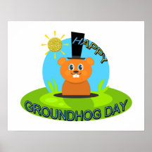 Happy Groundhog Day Sunshine Posters