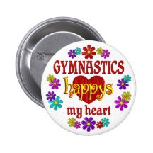 Happy Gymnastics Pinback Buttons