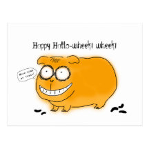 Happy Hallo-wheek wheek Postcards