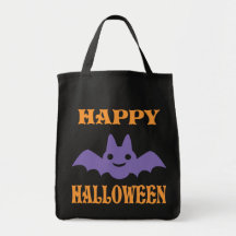 Happy Halloween Bat Canvas Bags
