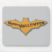 Happy Halloween Bat Orange Mouse Pad