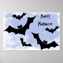 Happy Halloween Bat Poster