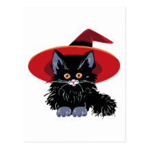 Happy Halloween Black Cat Post Cards
