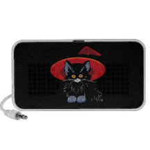 Happy Halloween Black Cat Travelling Speakers