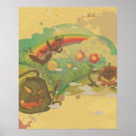 happy halloween evil pumpkins vector posters