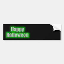 Happy Halloween Green Glow Bumper Stickers