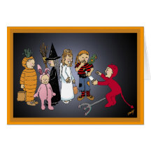 Happy Halloween Kids Party Cards