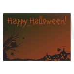 Happy Halloween Moon and Witch Cards