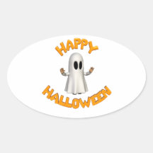 Happy Halloween Oval Sticker