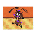Happy Halloween Owl Wrapped in Lights Postcard