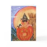 Happy Halloween Pig CARD  Kittens &  Jack O'Pig