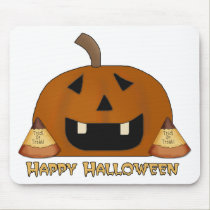 Happy Halloween Pumpkin and candy Corn mousepads