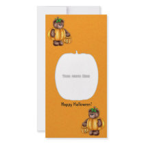 Happy Halloween Pumpkin Bear Photo Card