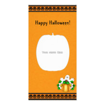 Happy Halloween Pumpkin Ghost Photo Card