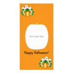 Happy Halloween Pumpkin Ghost Photo Card